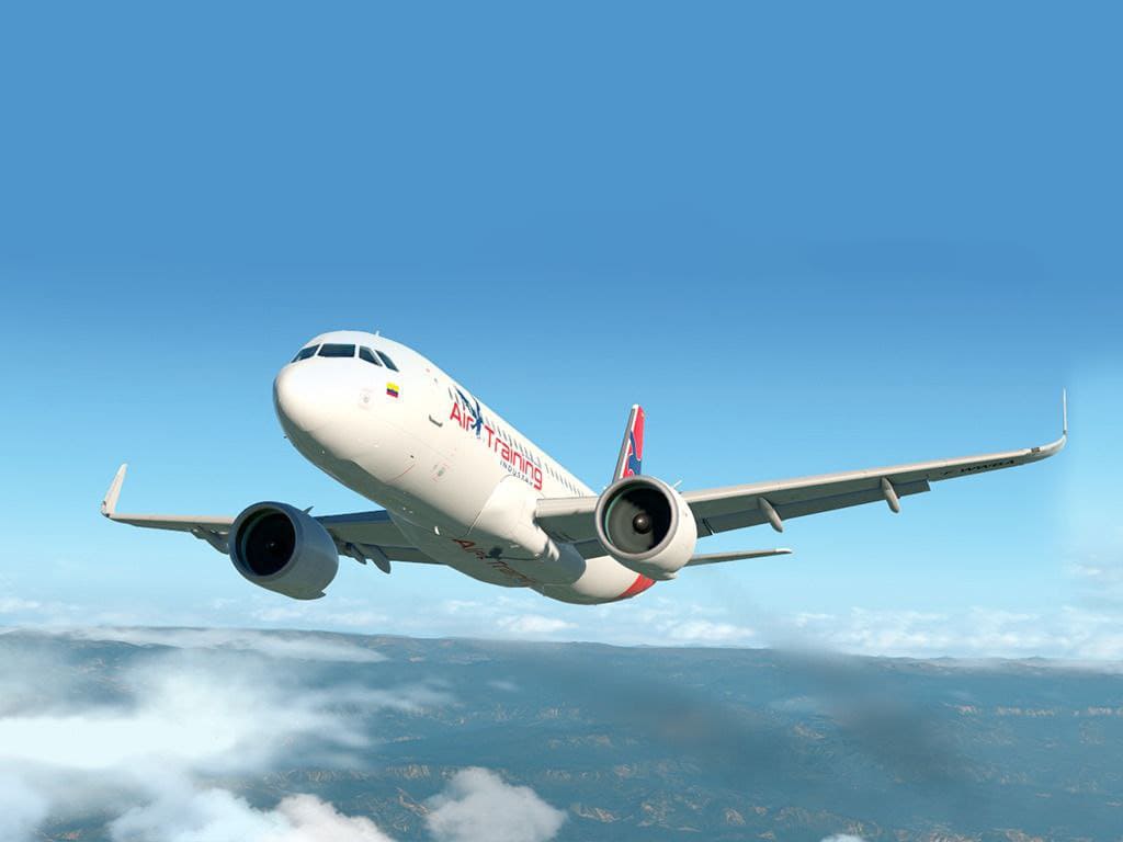 Avión Boing en el cielo azul